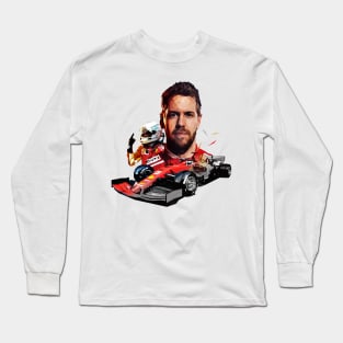 Sebastian Vettel lowpoly v2 Long Sleeve T-Shirt